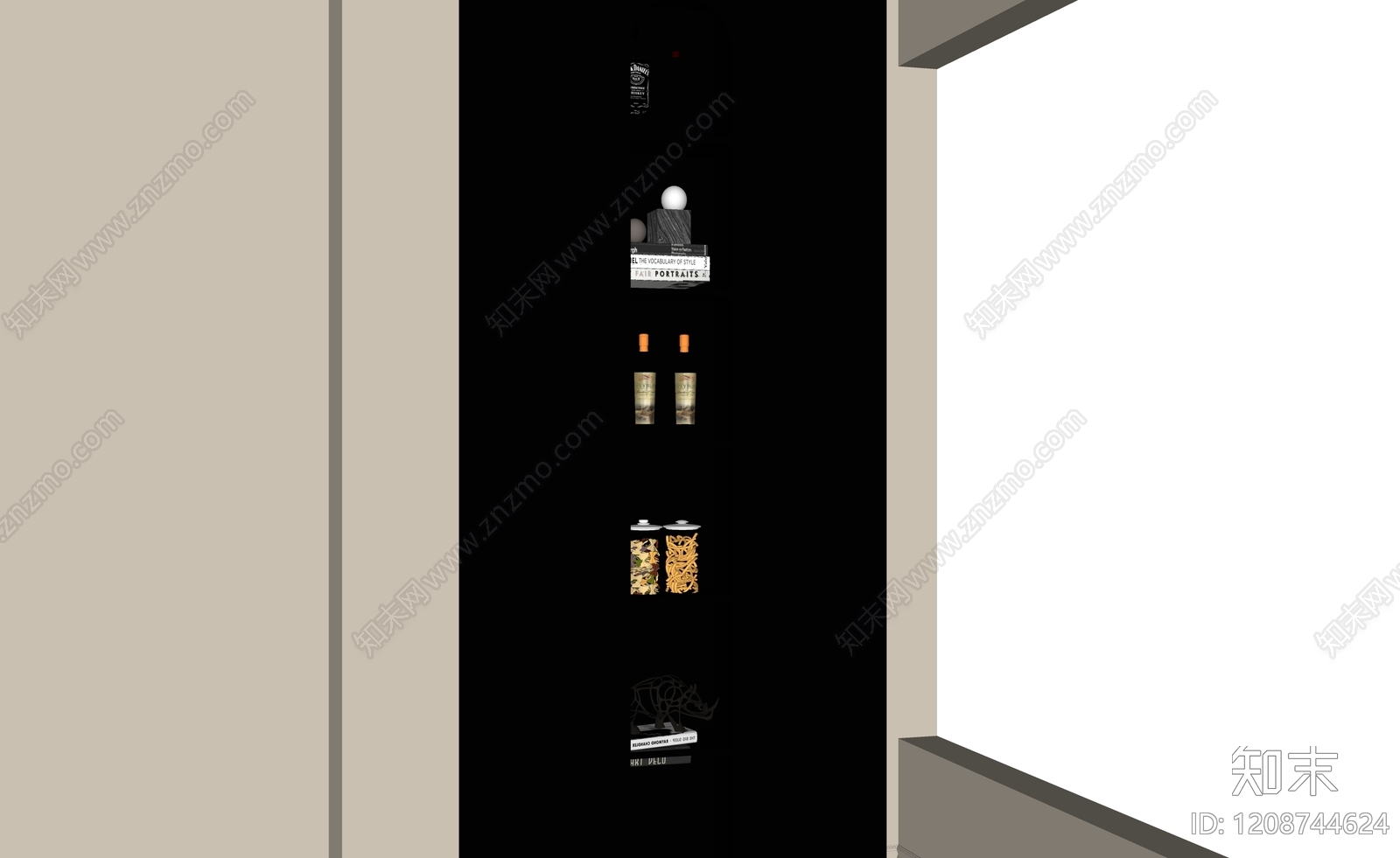 现代法式酒柜SU模型下载【ID:1208744624】