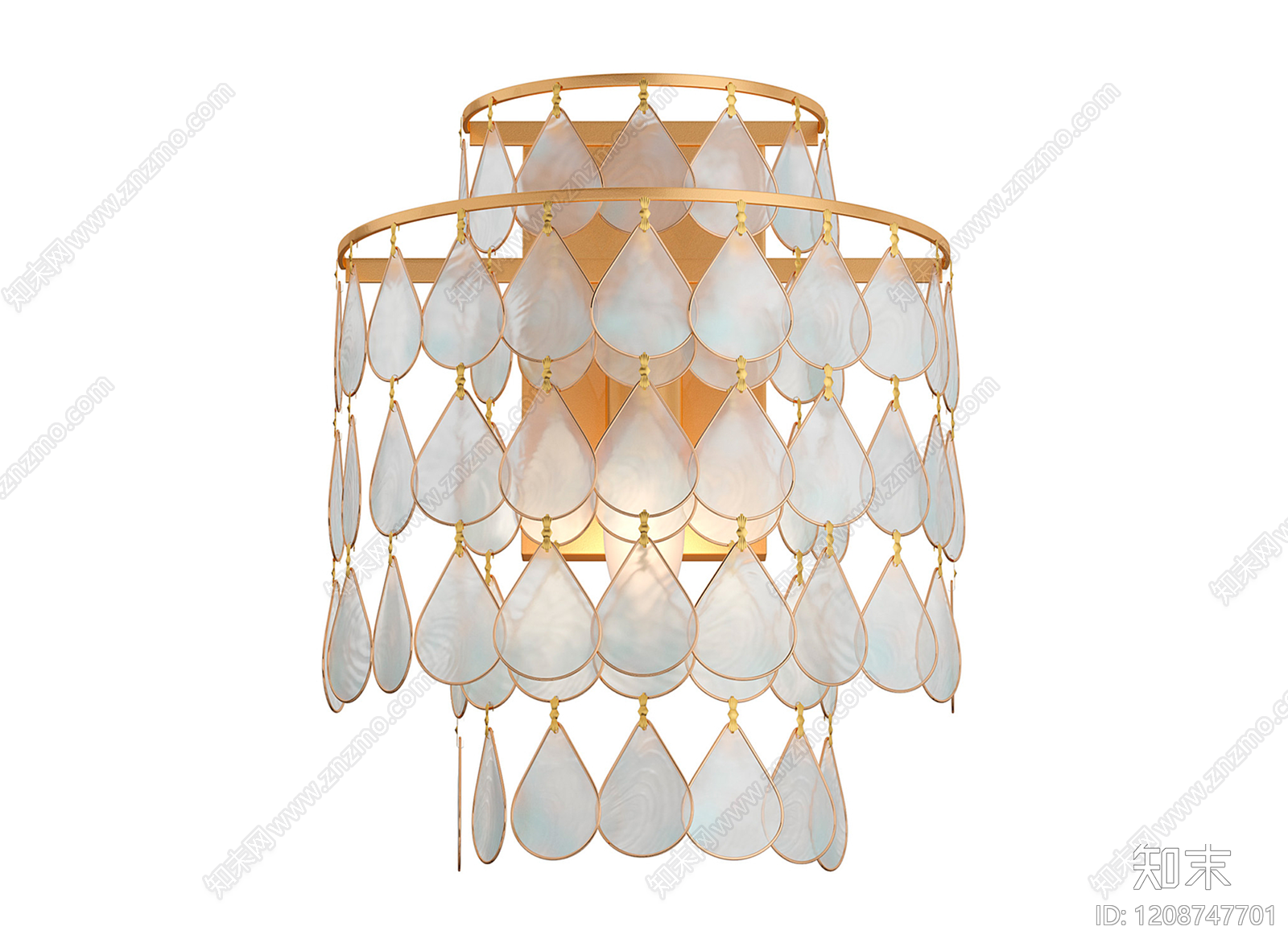 轻奢水晶壁灯3D模型下载【ID:1208747701】