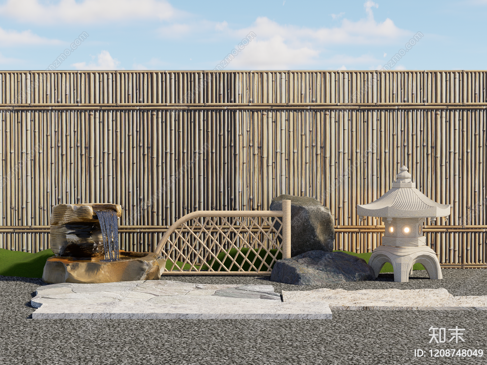 日式其他景观小品SU模型下载【ID:1208748049】