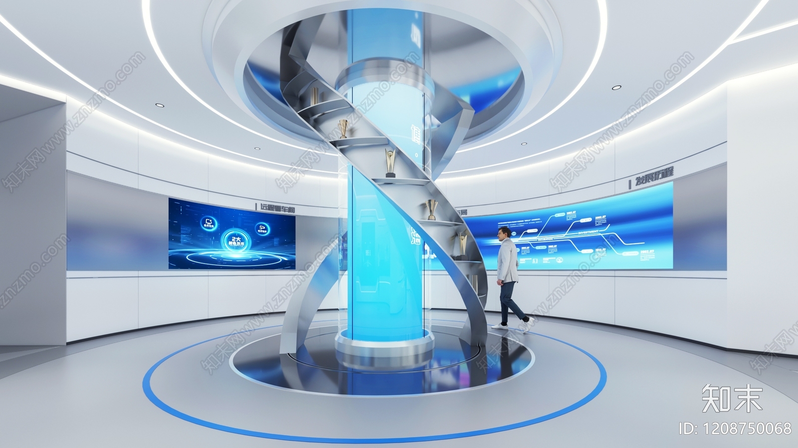 科技极简医疗展厅3D模型下载【ID:1208750068】