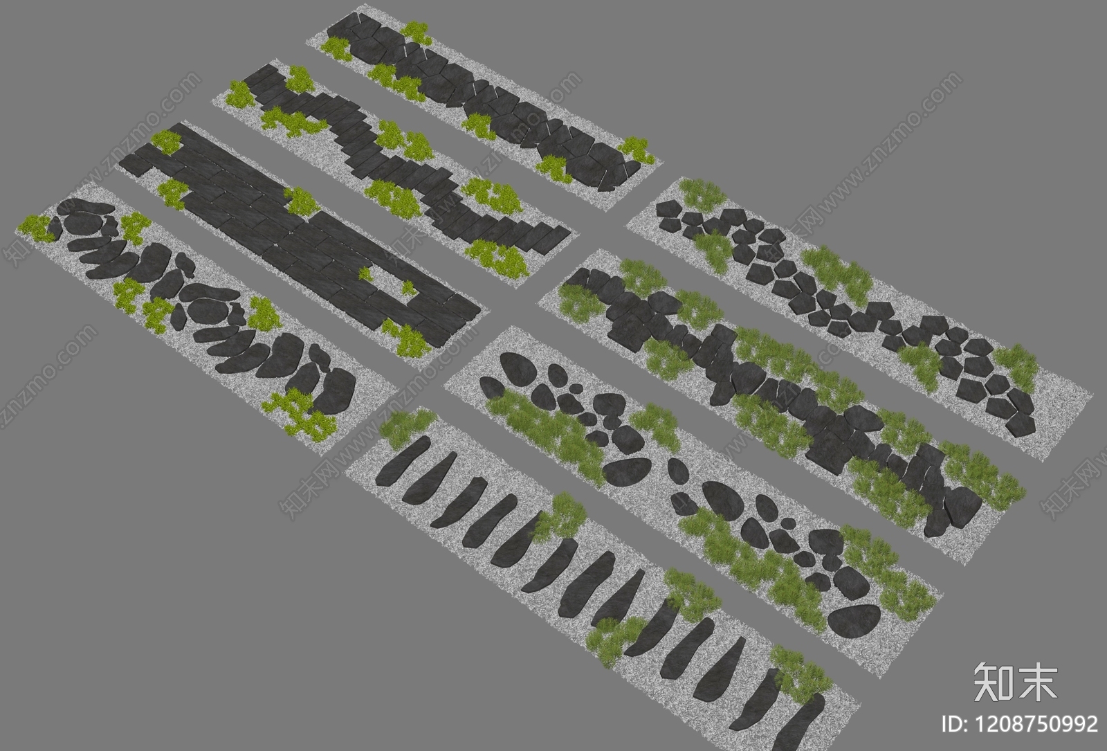 日式枯山水其他地面3D模型下载【ID:1208750992】