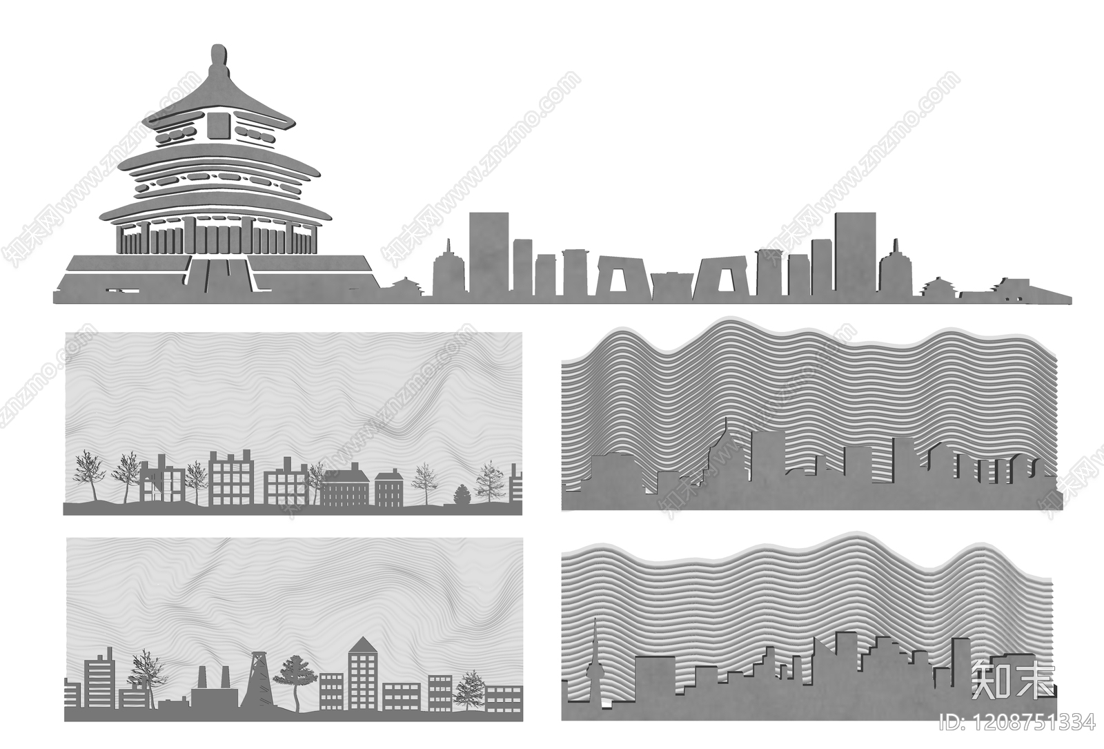 新中式景墙3D模型下载【ID:1208751334】