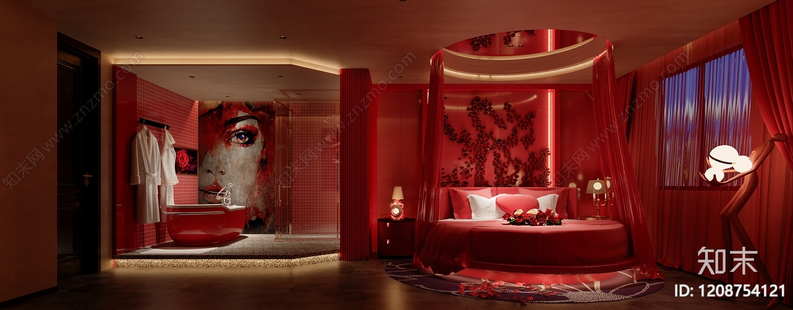 主题酒店风家居卧室3D模型下载【ID:1208754121】