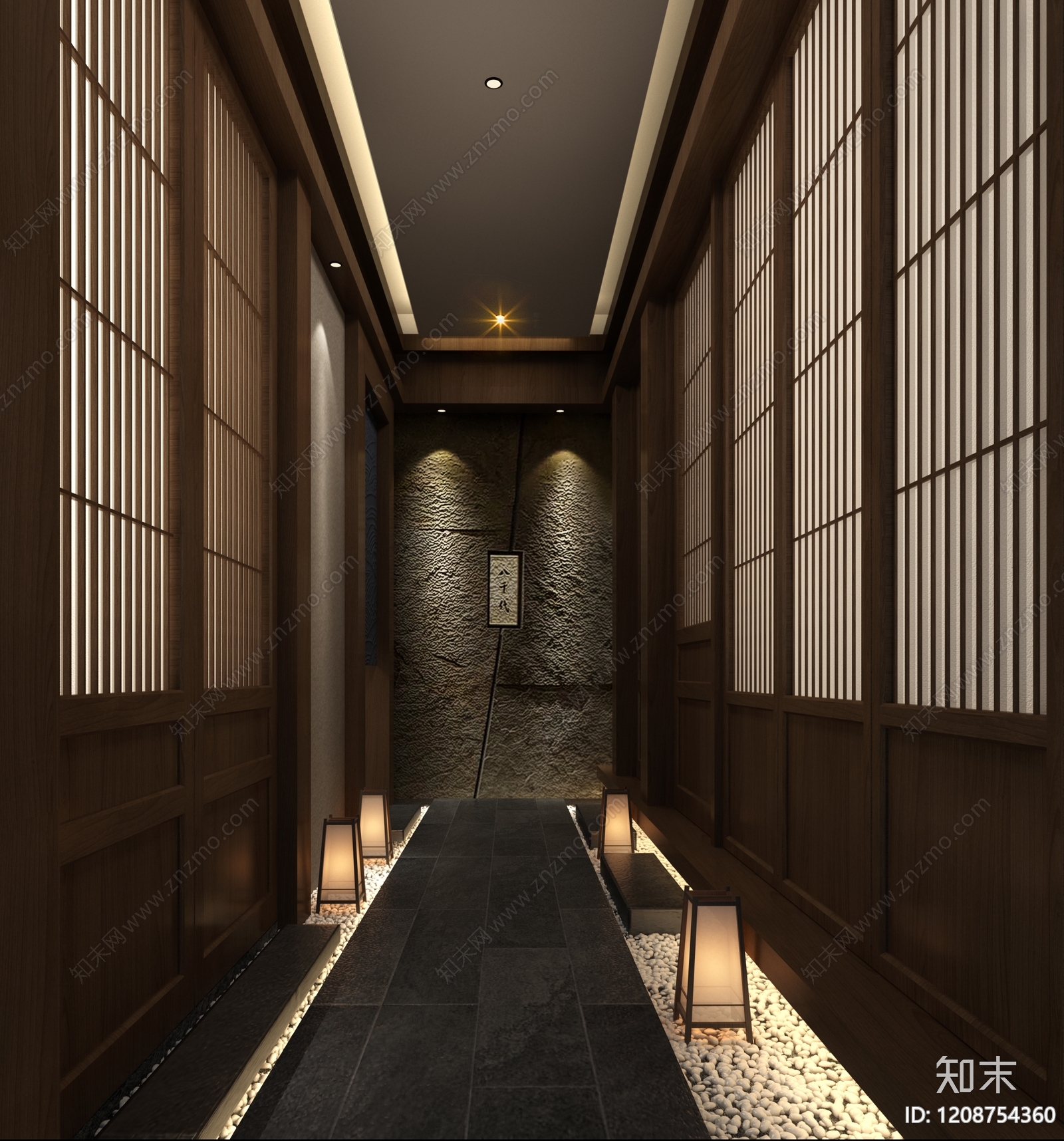 日式禅意日料店3D模型下载【ID:1208754360】