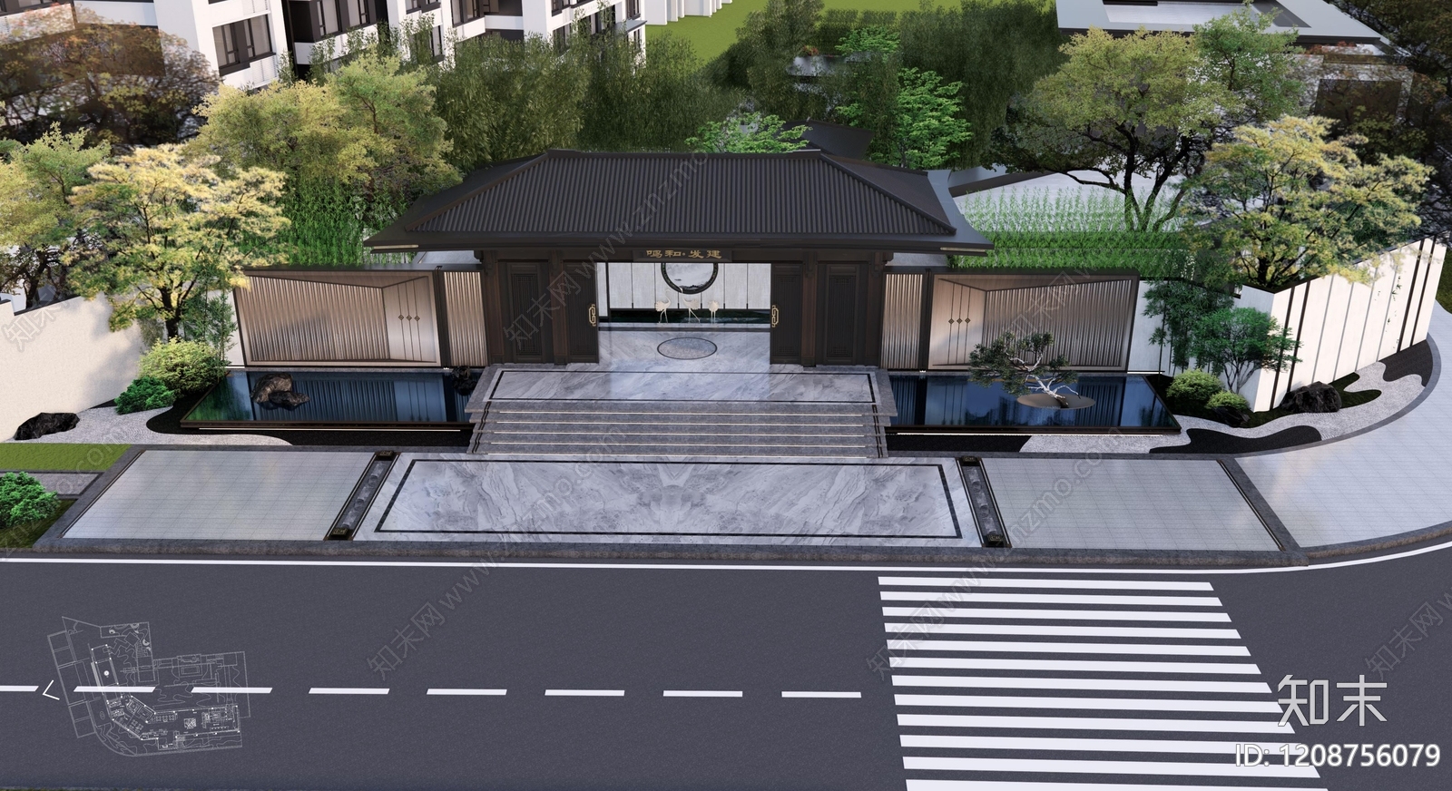 新中式中式示范区景观下载【ID:1208756079】