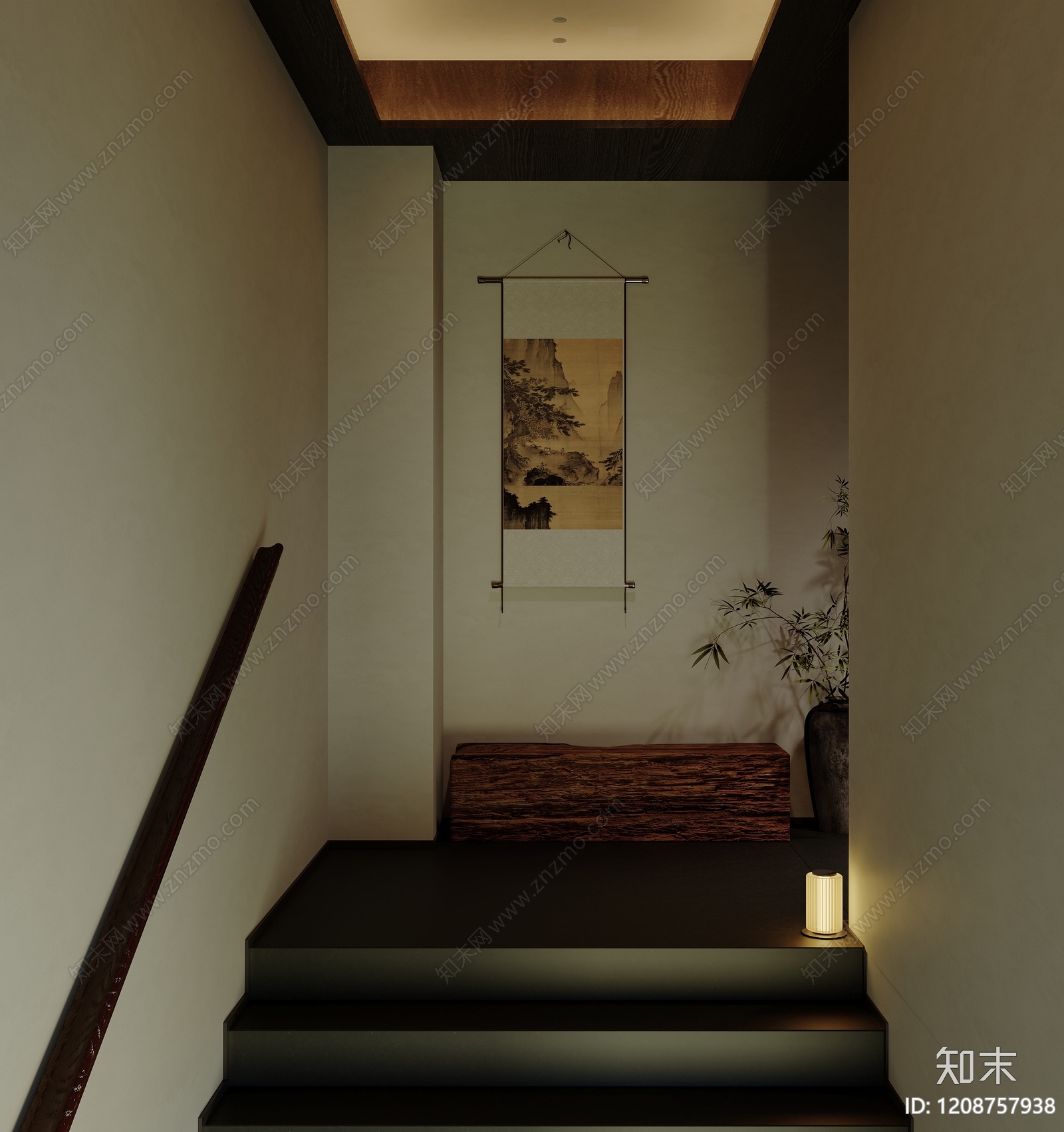 新中式中餐厅3D模型下载【ID:1208757938】