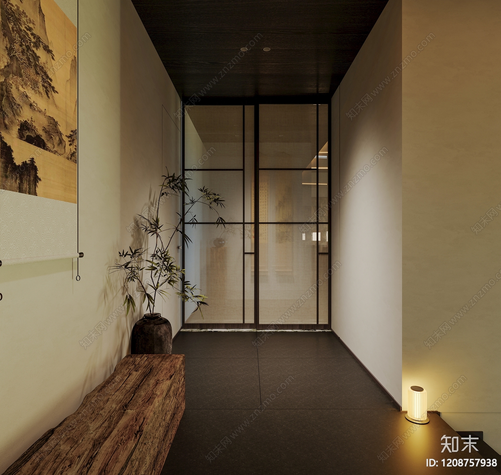新中式中餐厅3D模型下载【ID:1208757938】