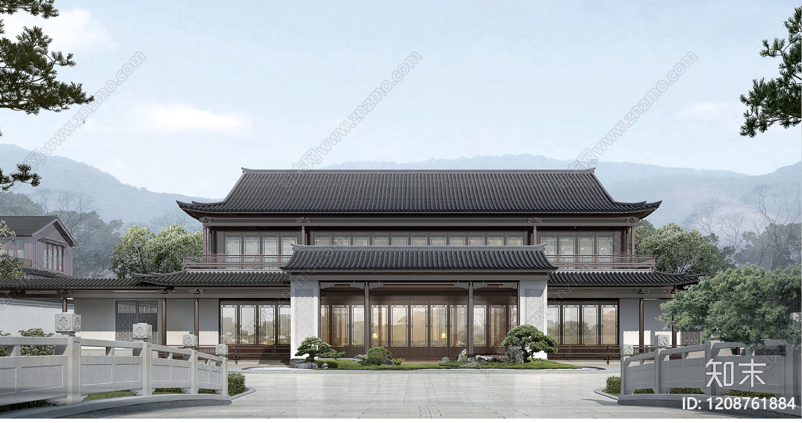 新中式中式四合院施工图下载【ID:1208761884】