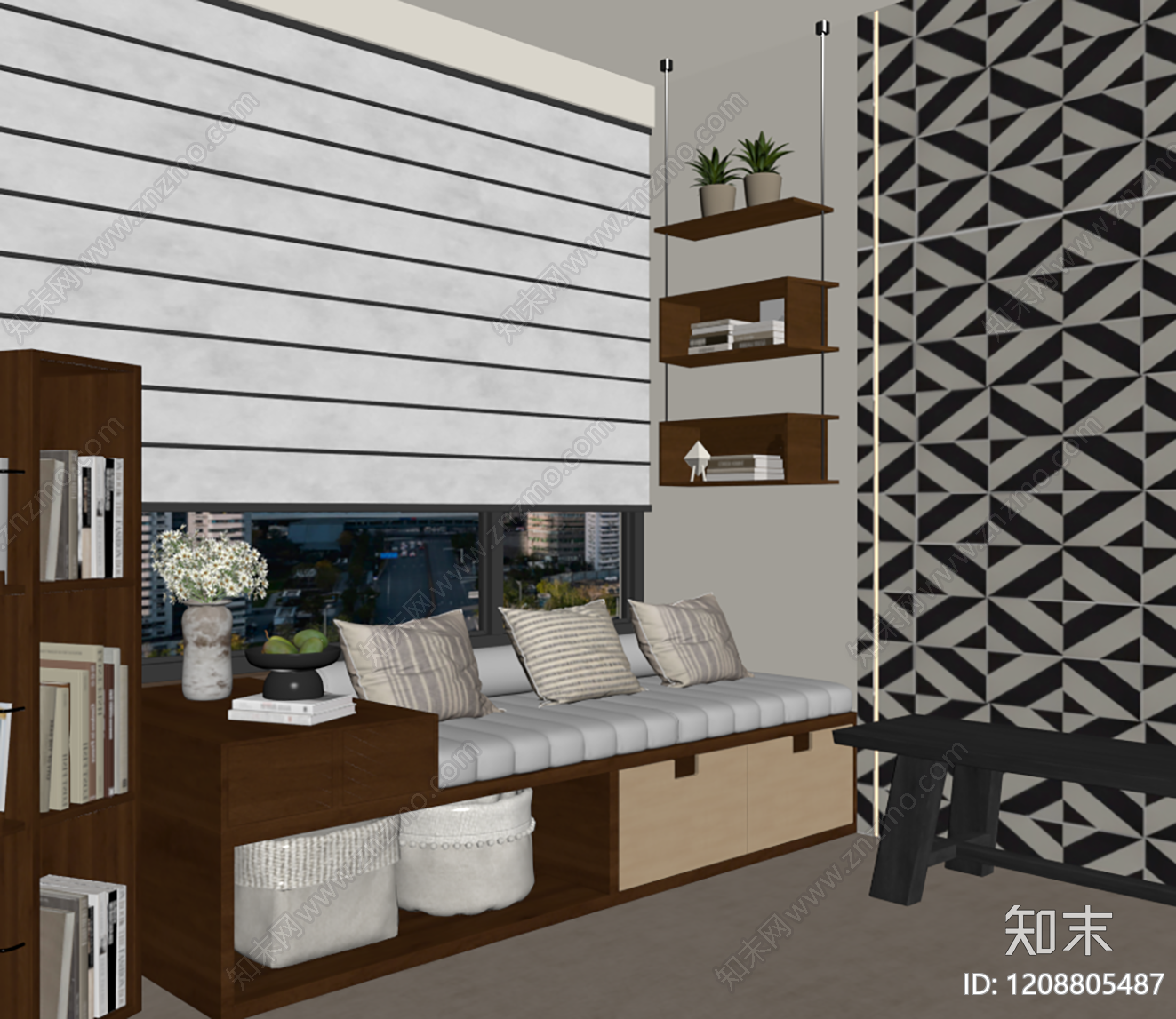 现代家居阳台SU模型下载【ID:1208805487】