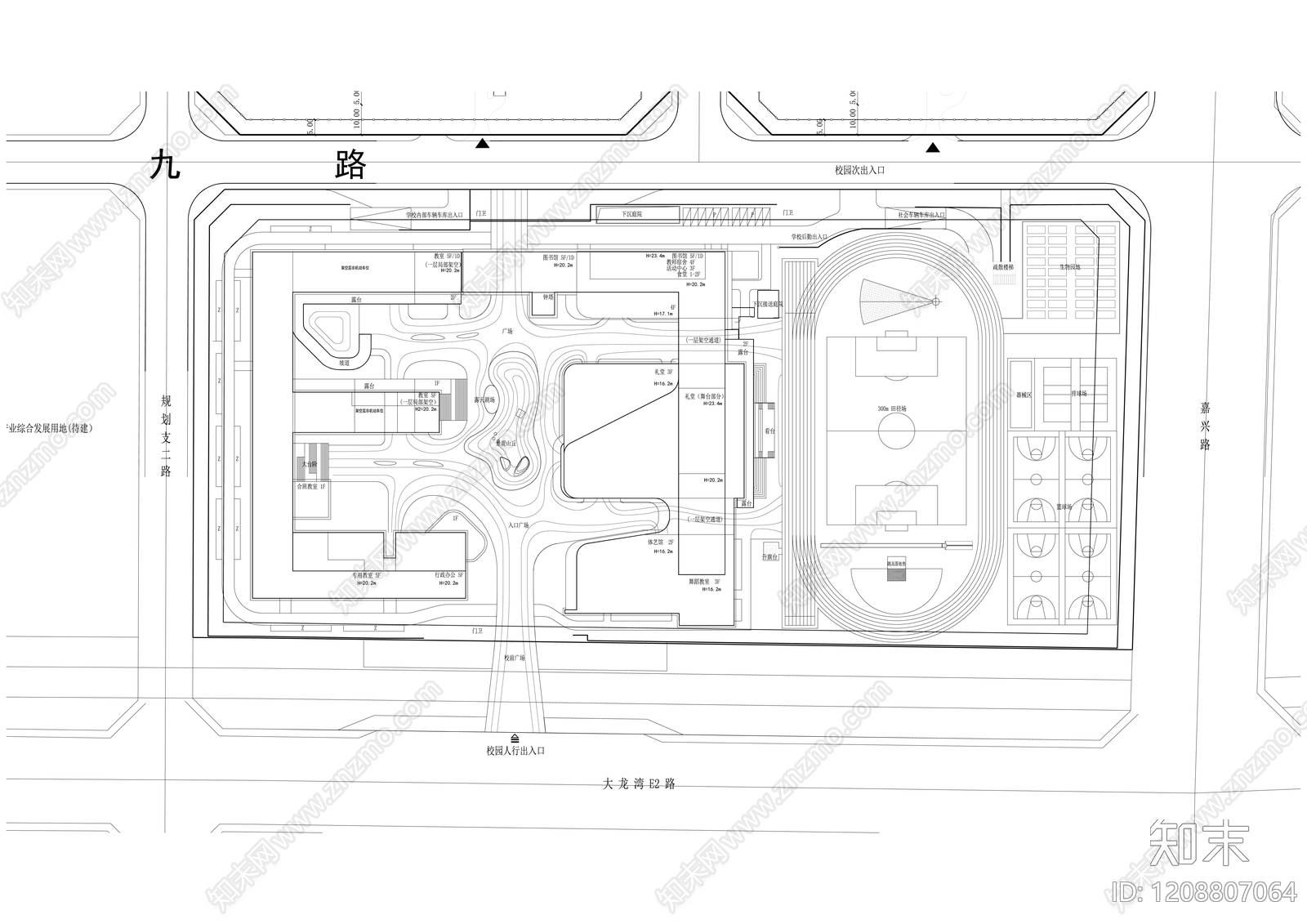 现代学校建筑施工图下载【ID:1208807064】