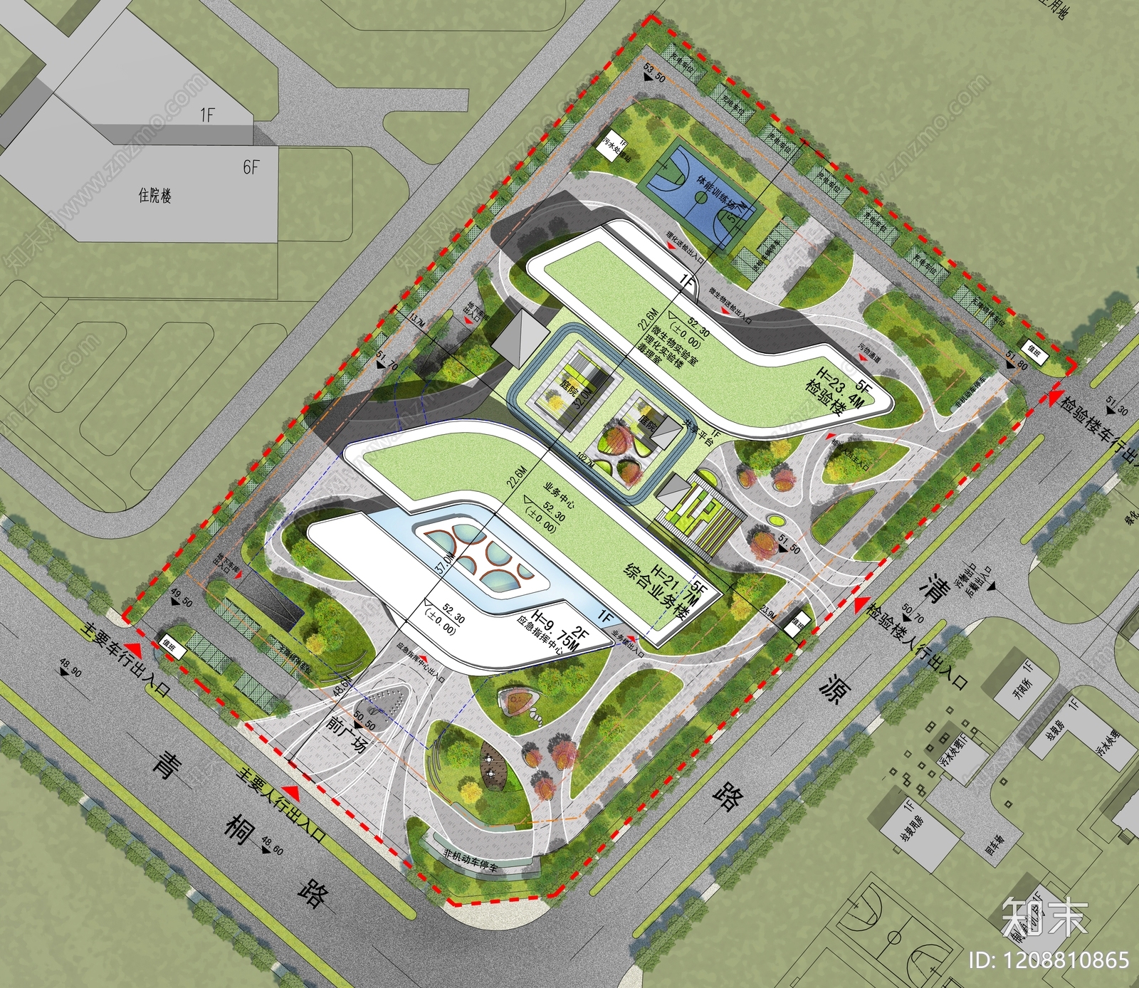 现代医院建筑cad施工图下载【ID:1208810865】