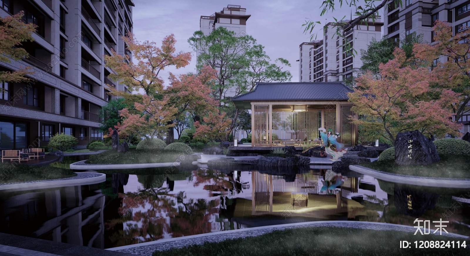 中式新中式示范区景观下载【ID:1208824114】