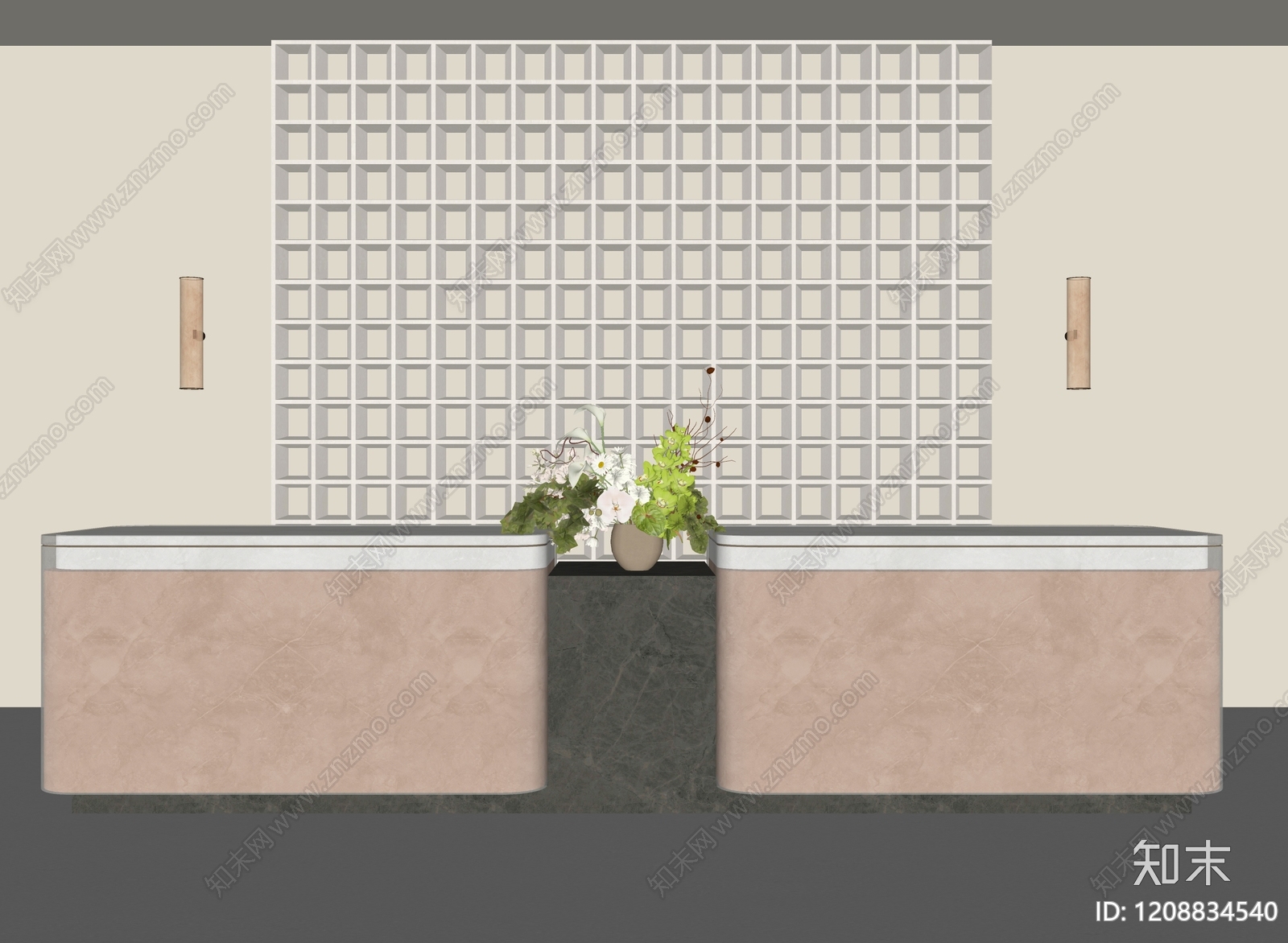 现代前台SU模型下载【ID:1208834540】