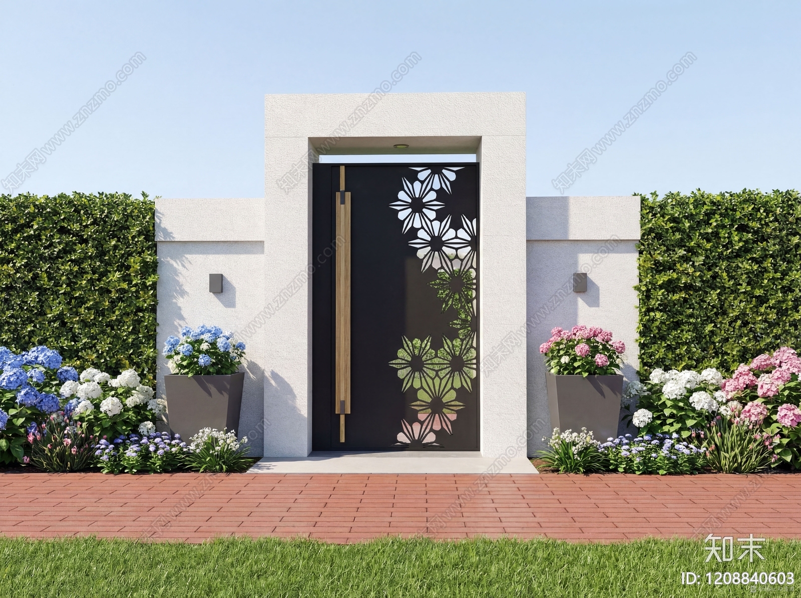 现代简约庭院门SU模型下载【ID:1208840603】