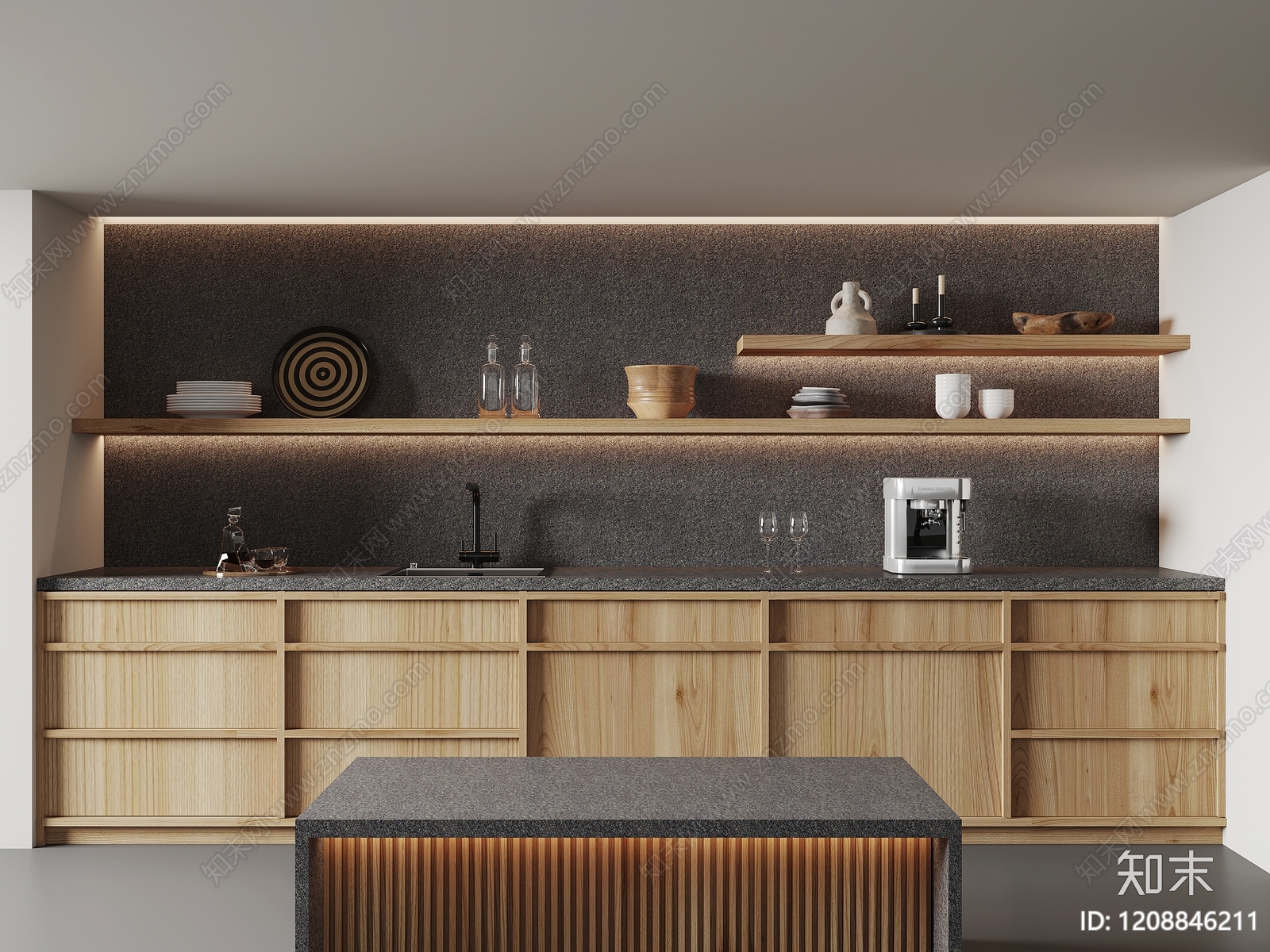 日式橱柜3D模型下载【ID:1208846211】
