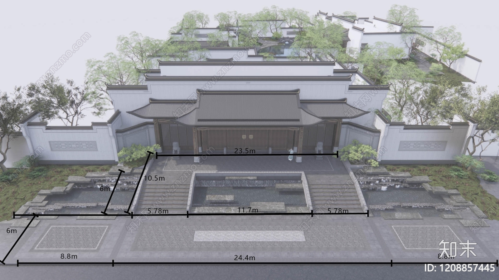 中式新中式示范区景观下载【ID:1208857445】