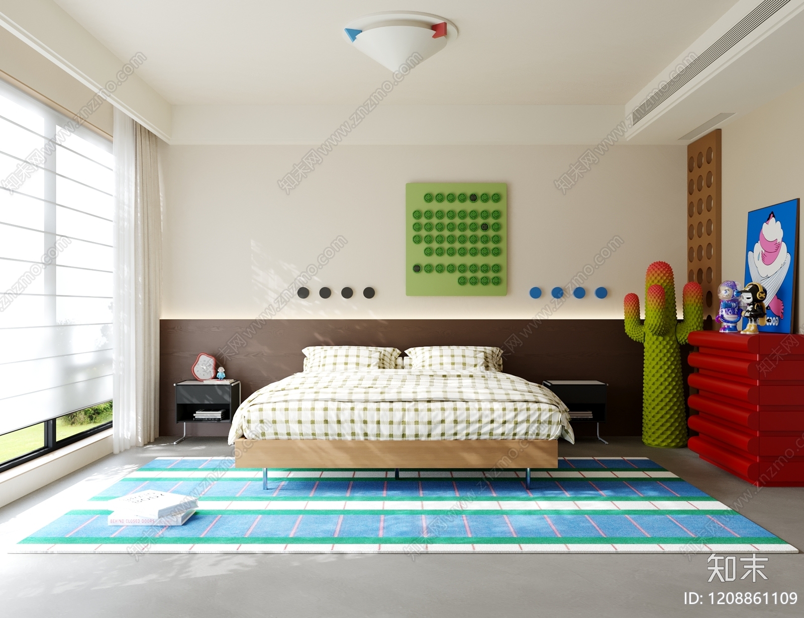 现代童趣风男孩房3D模型下载【ID:1208861109】