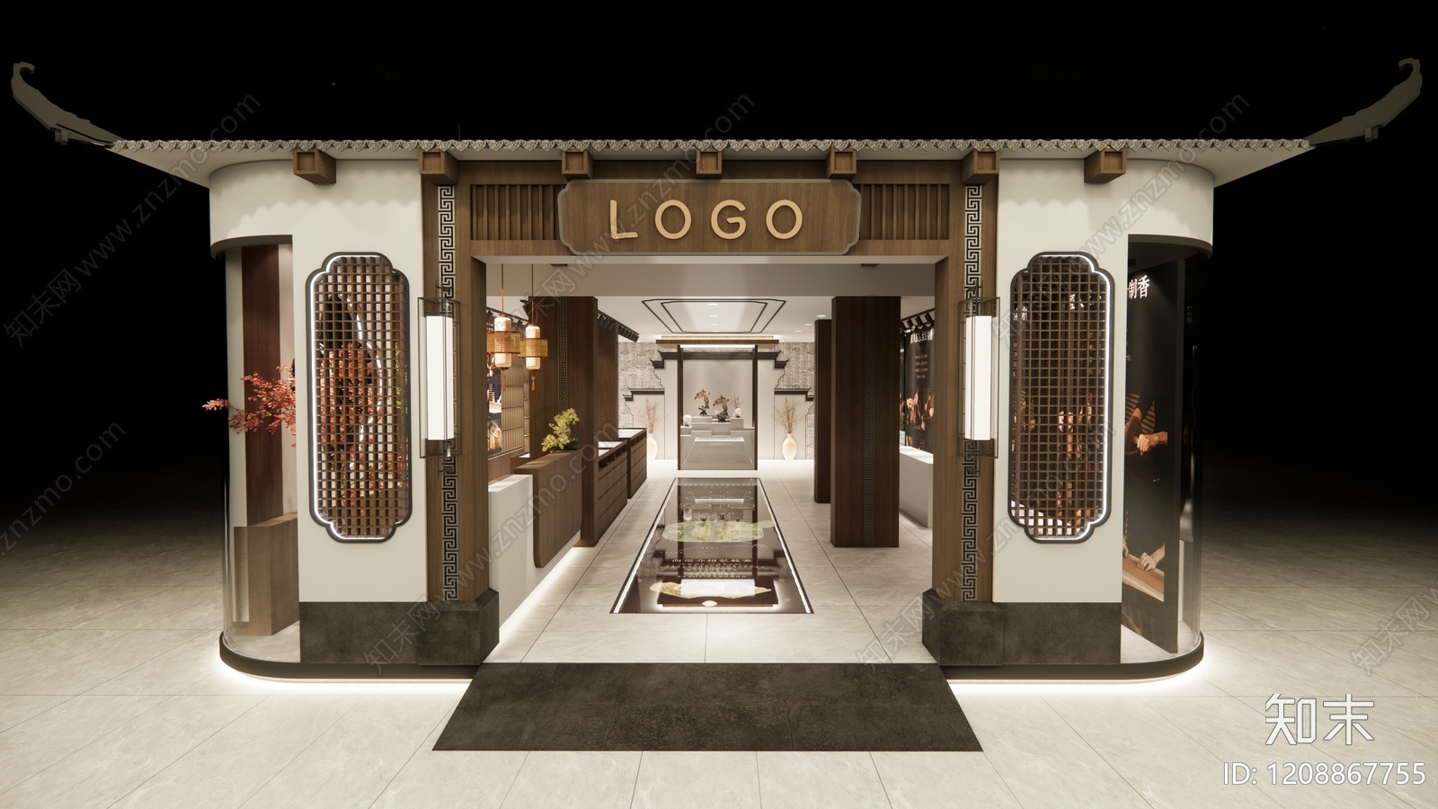 中式新中式珠宝店SU模型下载【ID:1208867755】