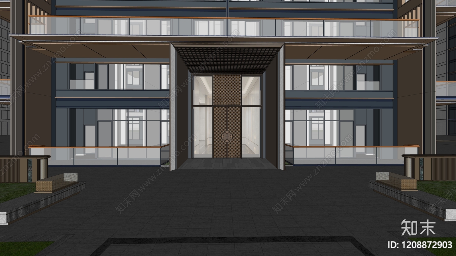 现代高层住宅SU模型下载【ID:1208872903】