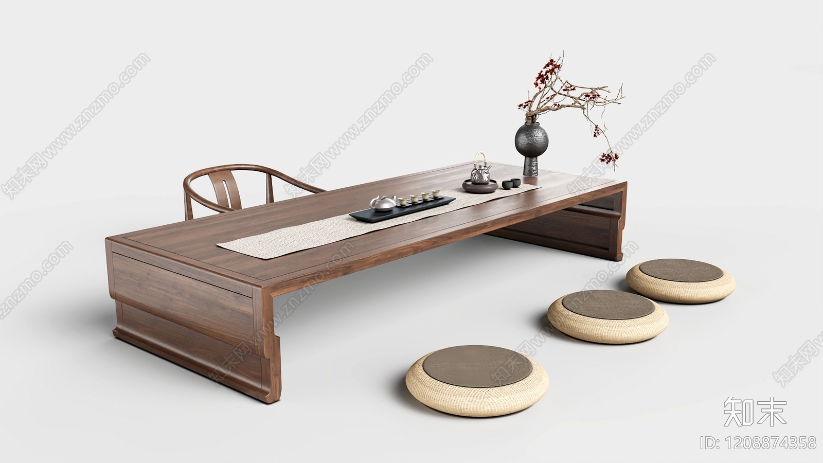 新中式茶桌椅3D模型下载【ID:1208874358】