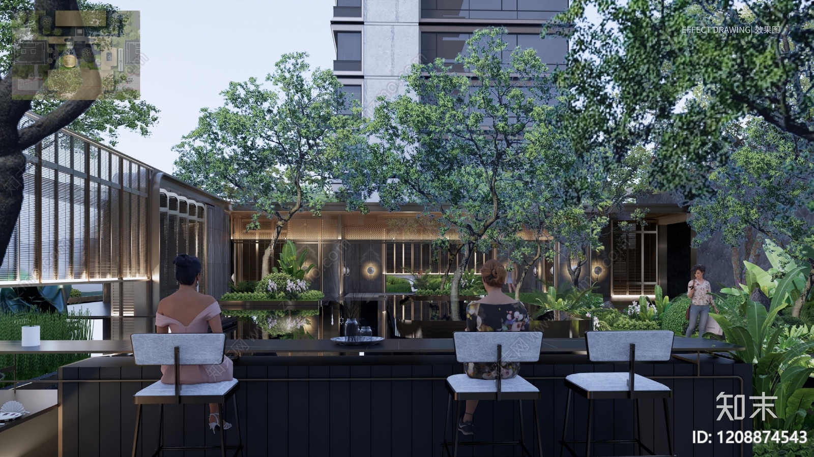 现代小区景观下载【ID:1208874543】