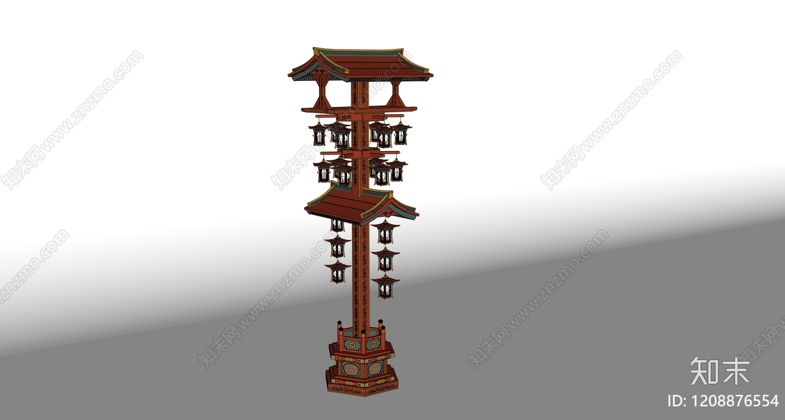中式景观灯SU模型下载【ID:1208876554】