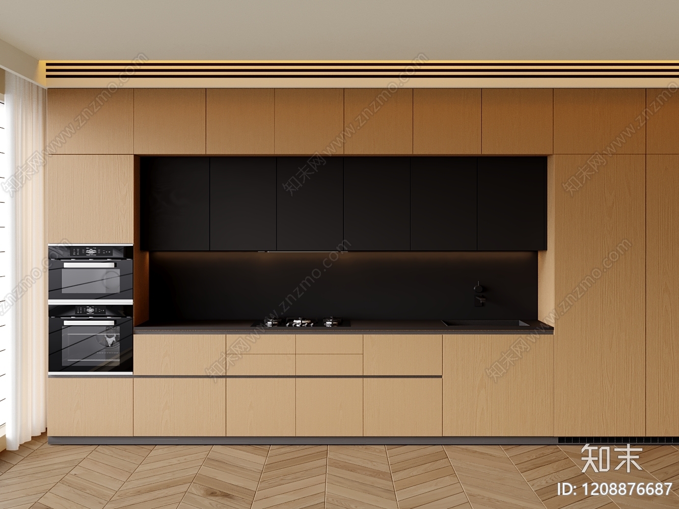 极简餐边柜3D模型下载【ID:1208876687】