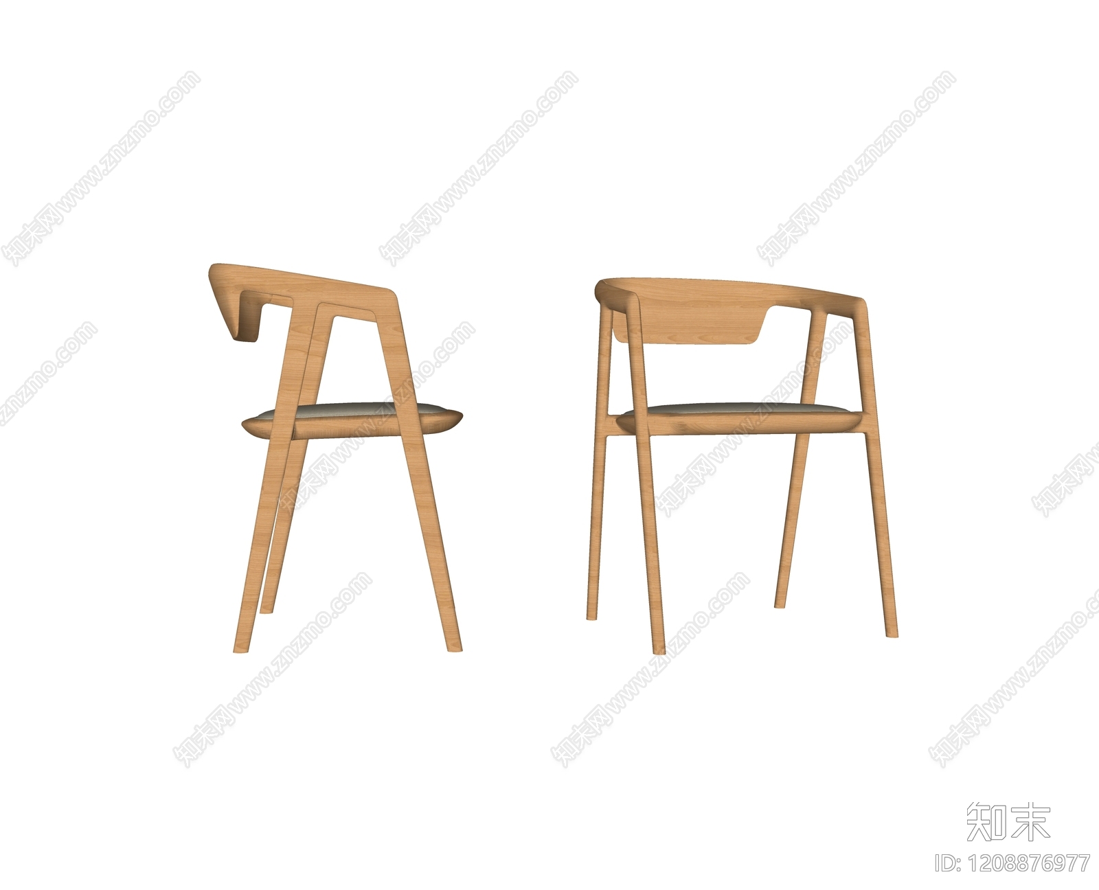 原木中古餐椅SU模型下载【ID:1208876977】