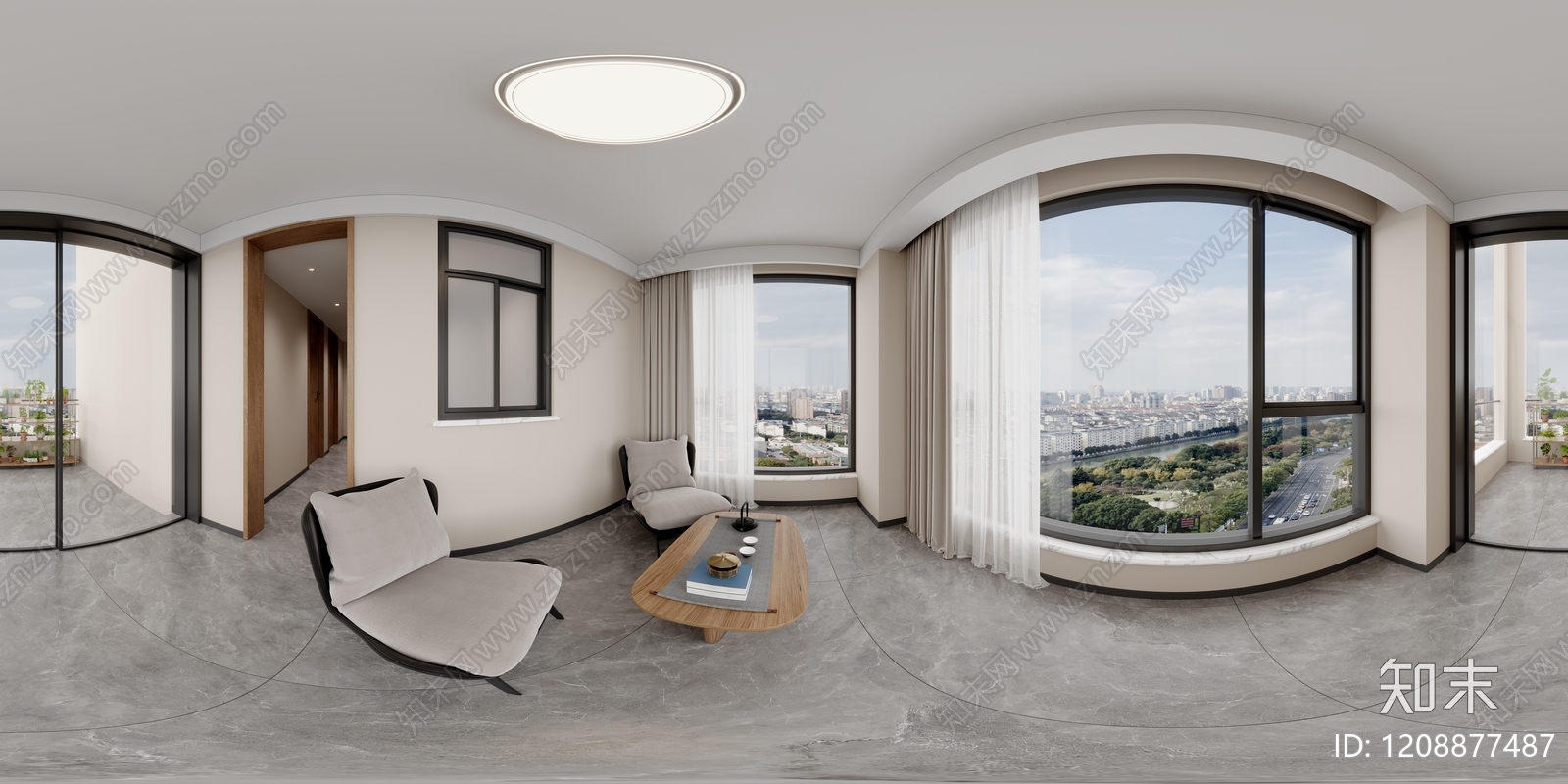 奶油风阳台3D模型下载【ID:1208877487】