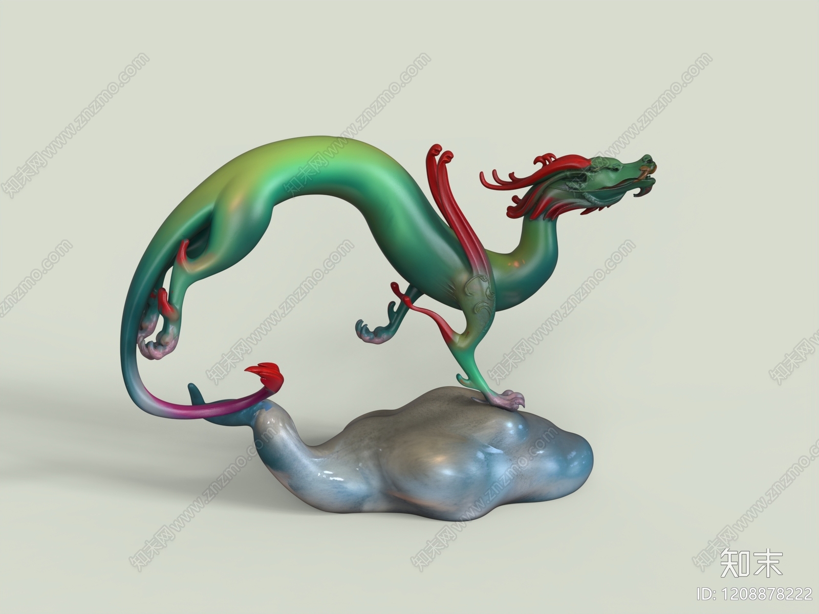 新中式雕塑摆件3D模型下载【ID:1208878222】