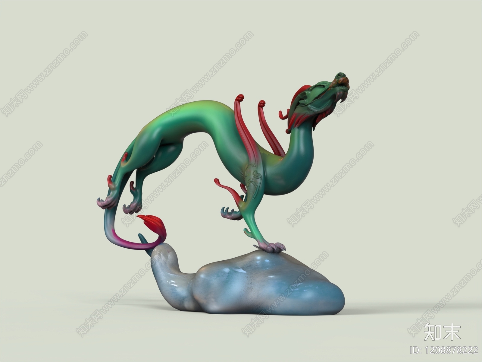 新中式雕塑摆件3D模型下载【ID:1208878222】