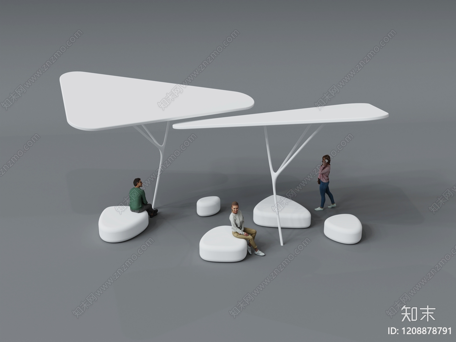 极简主义公园绿地装置3D模型下载【ID:1208878791】