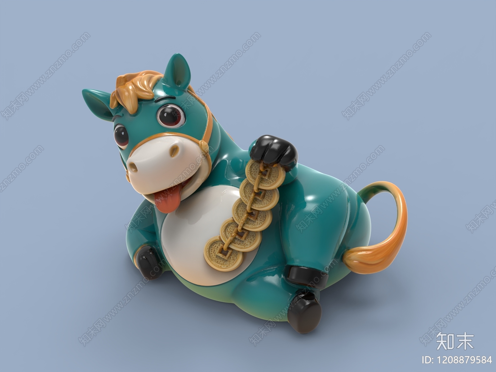 新中式雕塑摆件3D模型下载【ID:1208879584】
