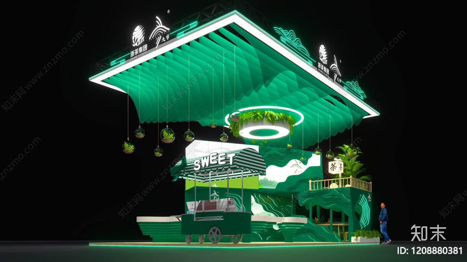 新中式茶展厅3D模型下载【ID:1208880381】