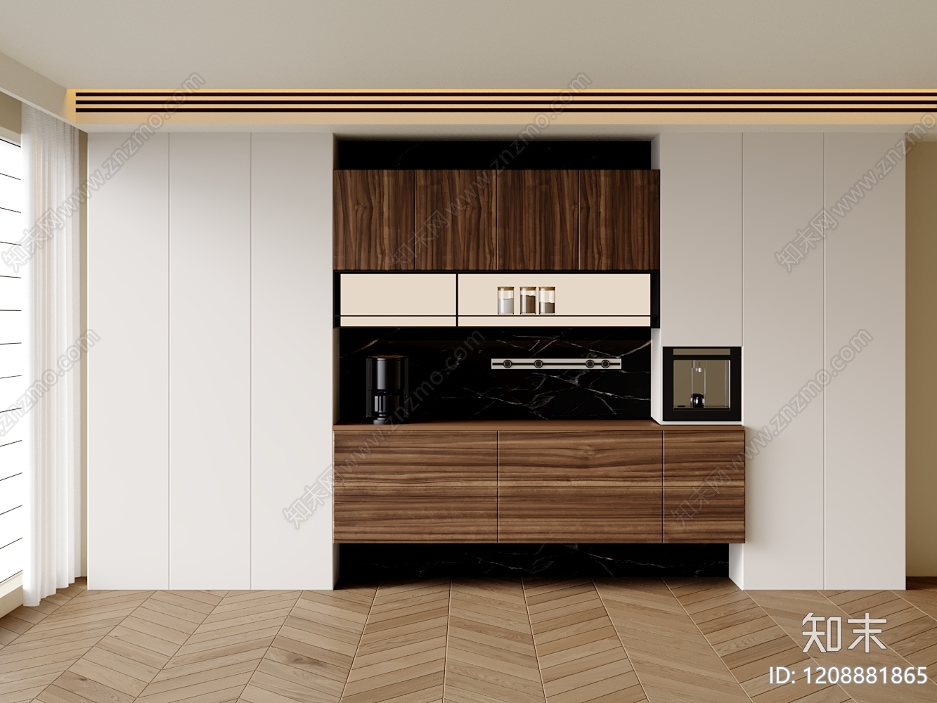 现代简约餐边柜3D模型下载【ID:1208881865】