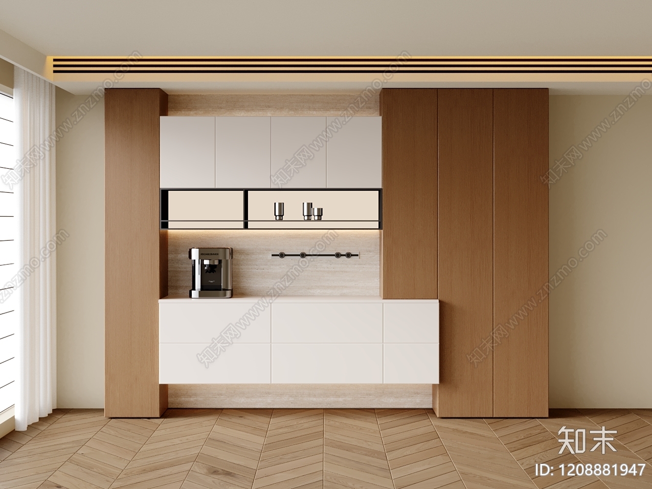 现代简约餐边柜3D模型下载【ID:1208881947】