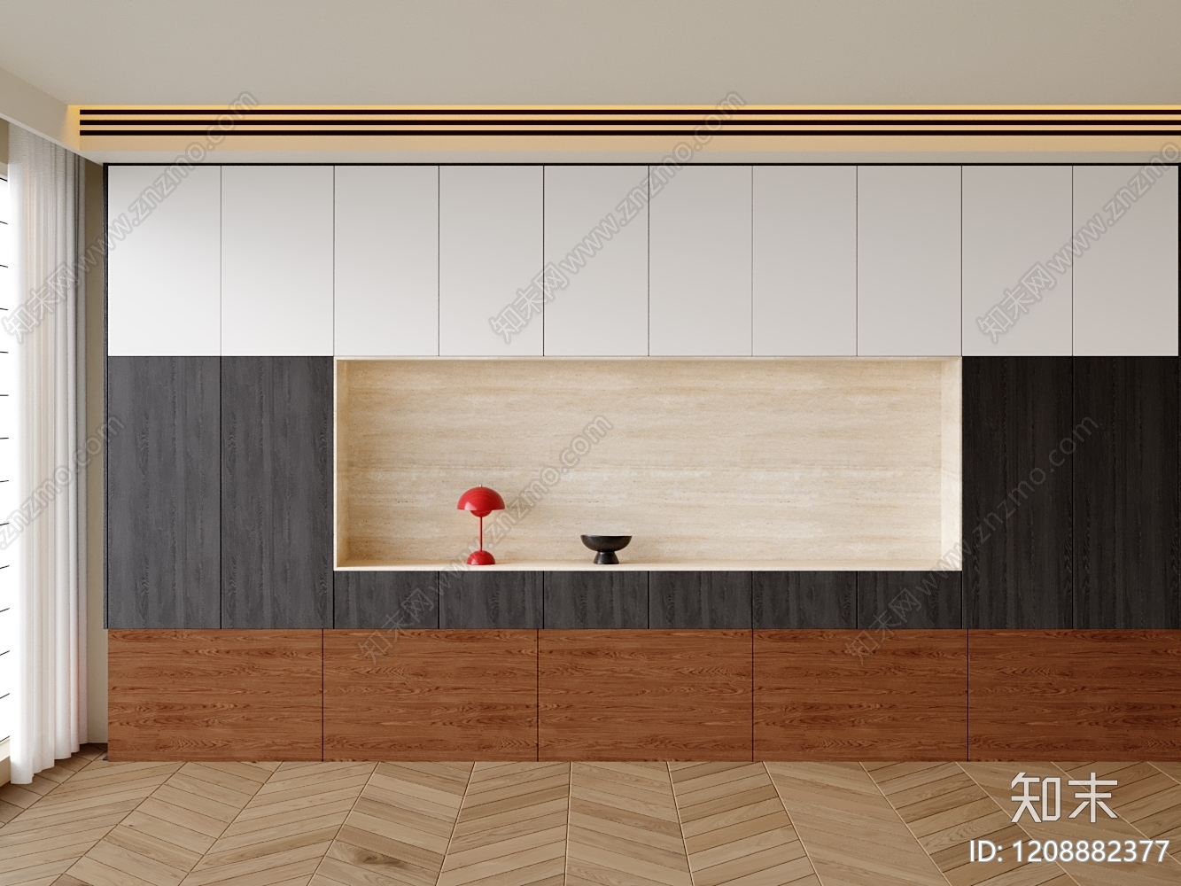 现代简约书柜3D模型下载【ID:1208882377】