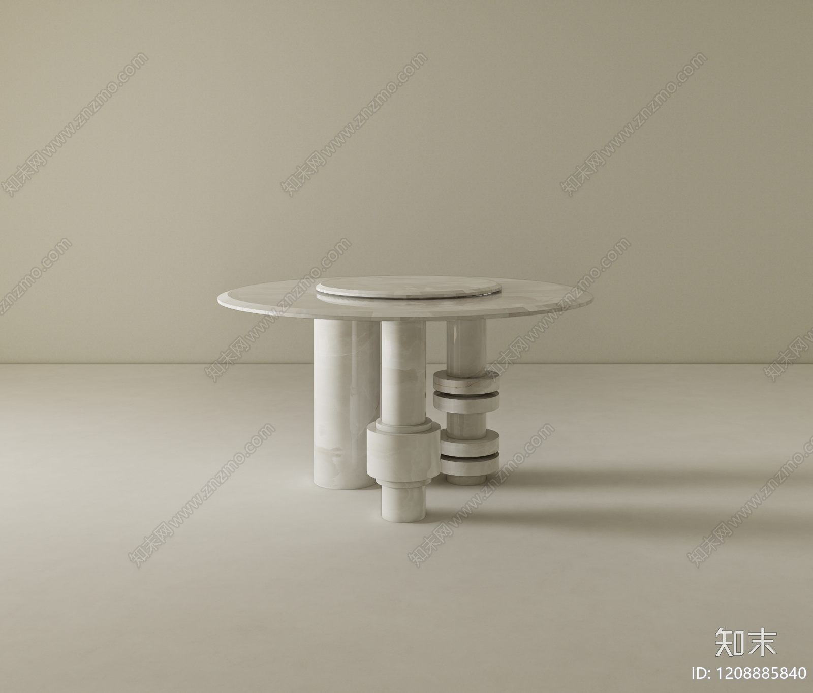 现代复古餐桌SU模型下载【ID:1208885840】