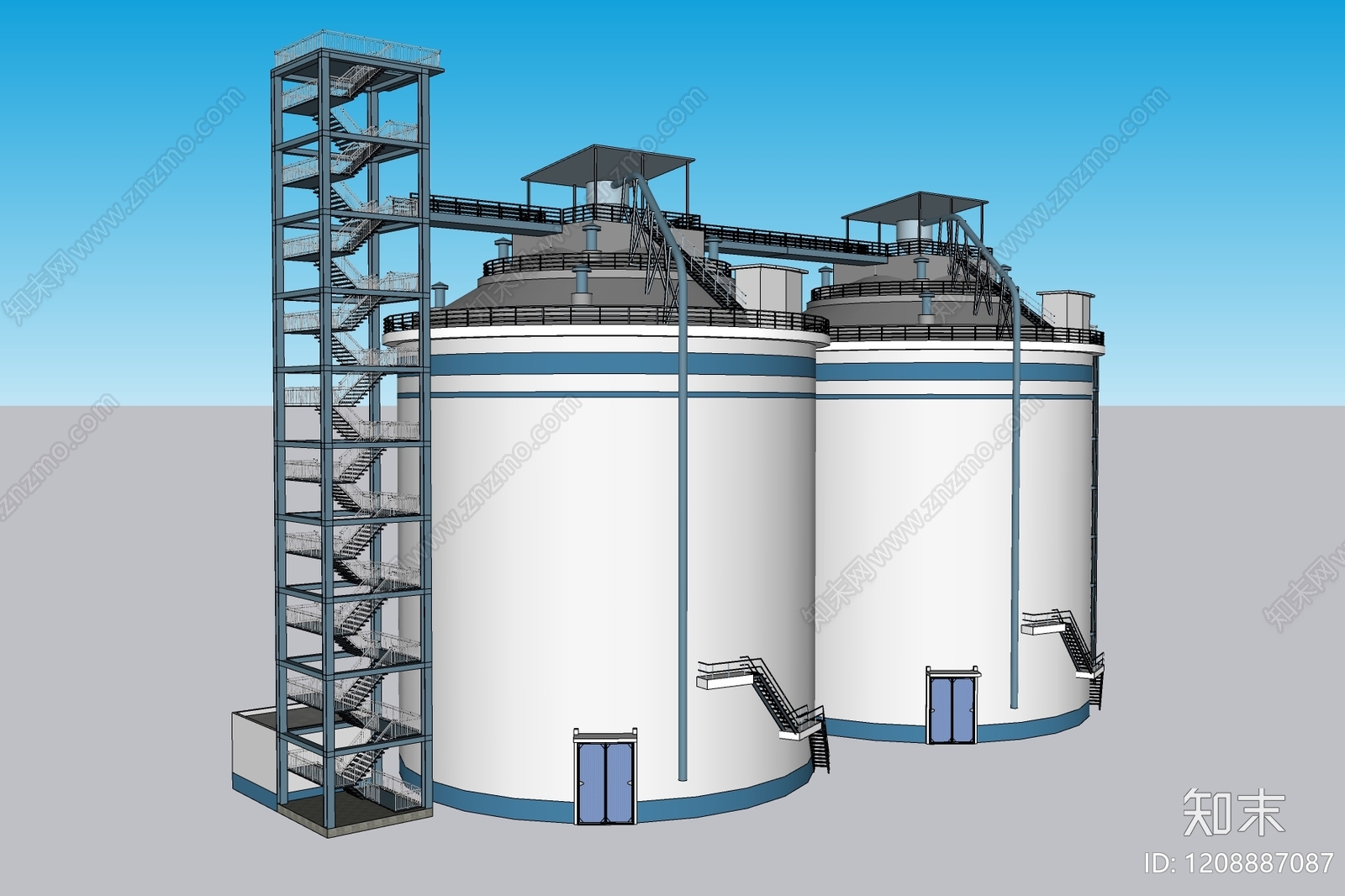 现代仓储建筑SU模型下载【ID:1208887087】