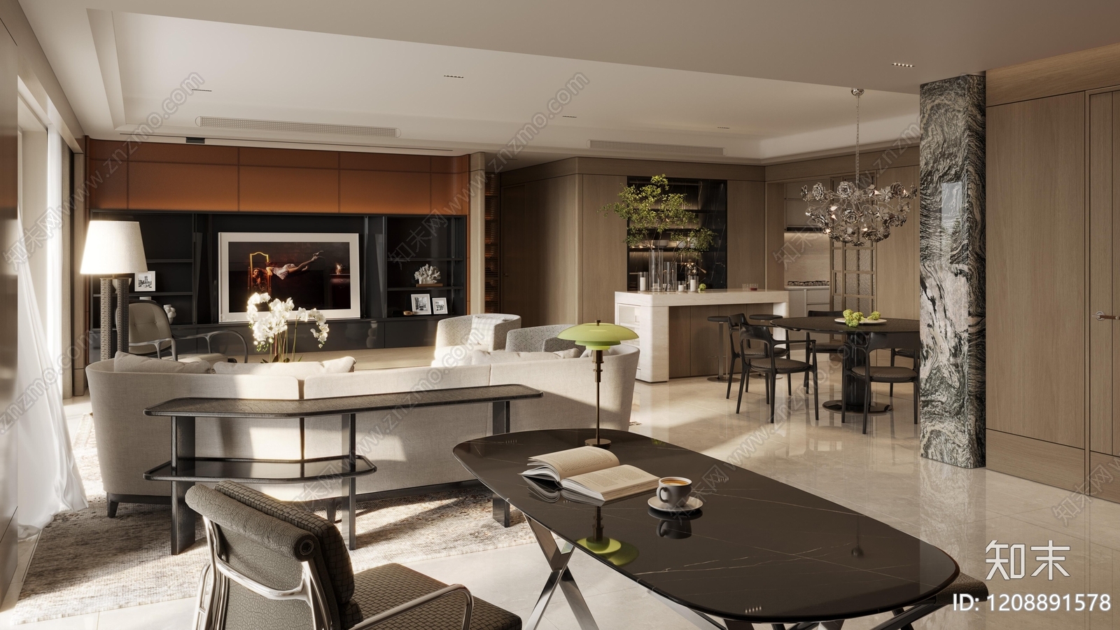 新中式现代大平层下载【ID:1208891578】