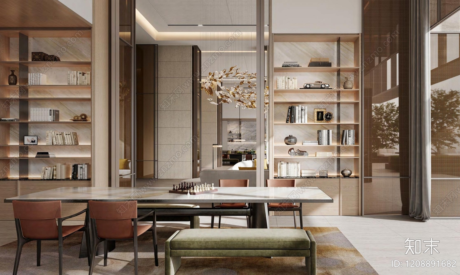 新中式中式样板间下载【ID:1208891682】