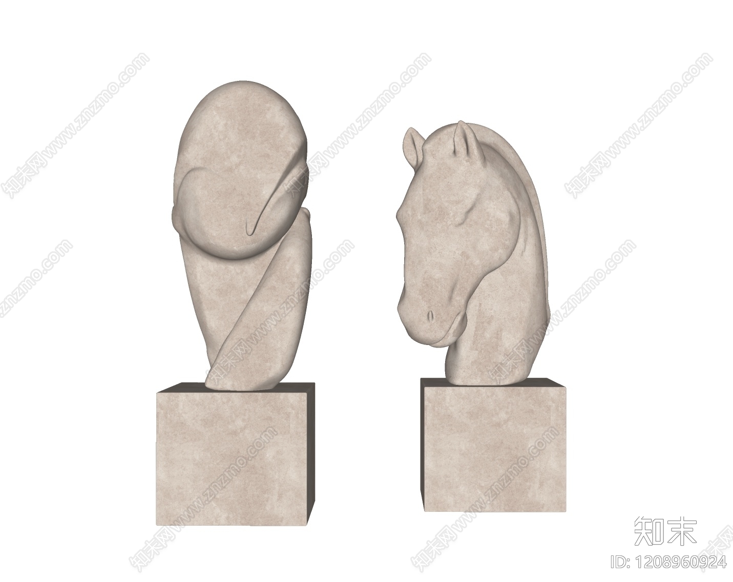 法式复古雕塑摆件SU模型下载【ID:1208960924】