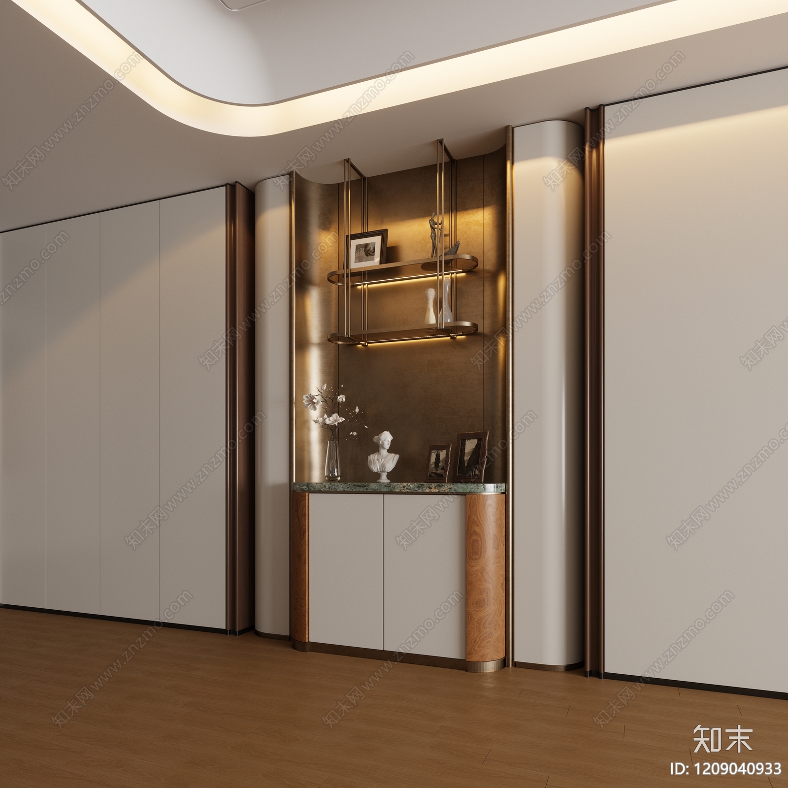现代轻奢玄关柜3D模型下载【ID:1209040933】