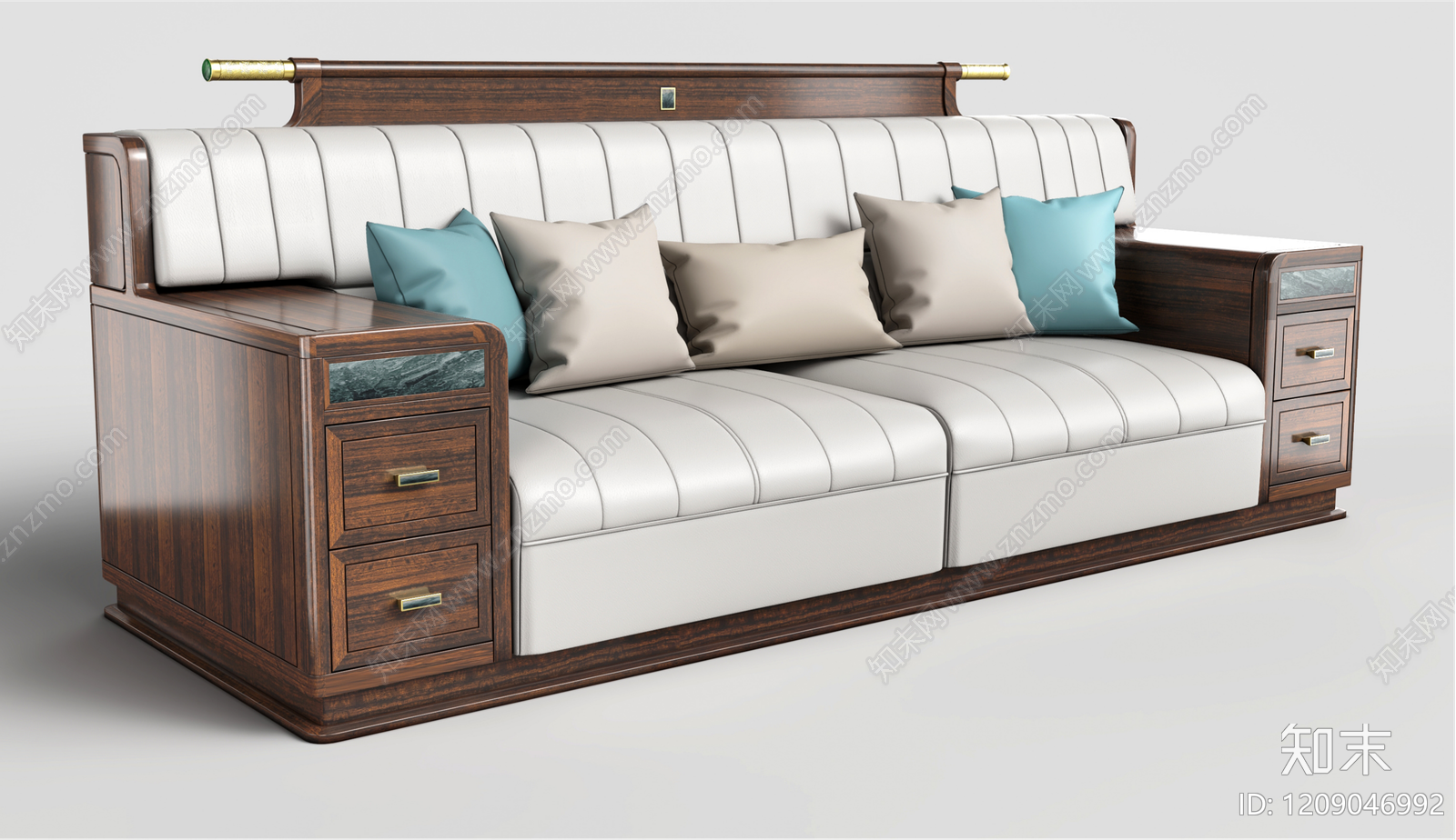 新中式沙发床3D模型下载【ID:1209046992】
