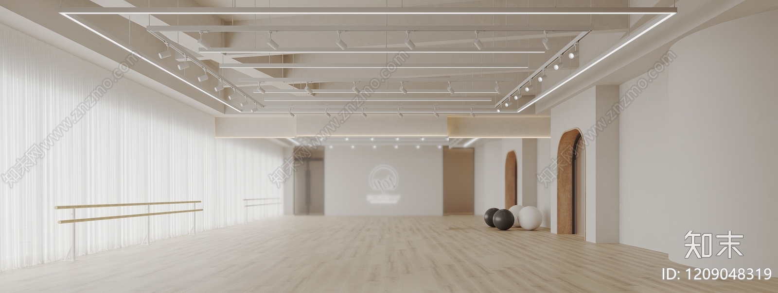 极简瑜伽室3D模型下载【ID:1209048319】