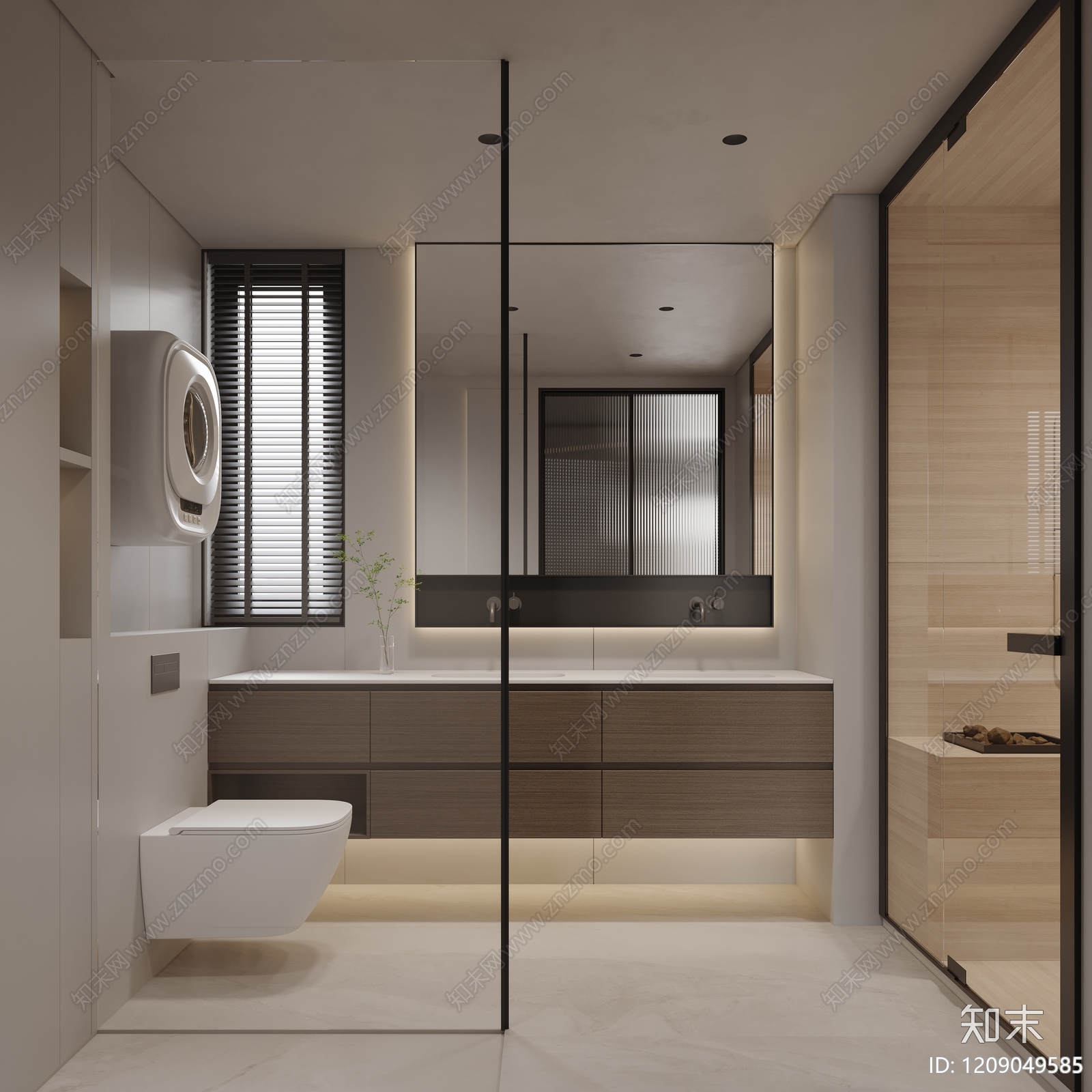 现代极简卫生间3D模型下载【ID:1209049585】