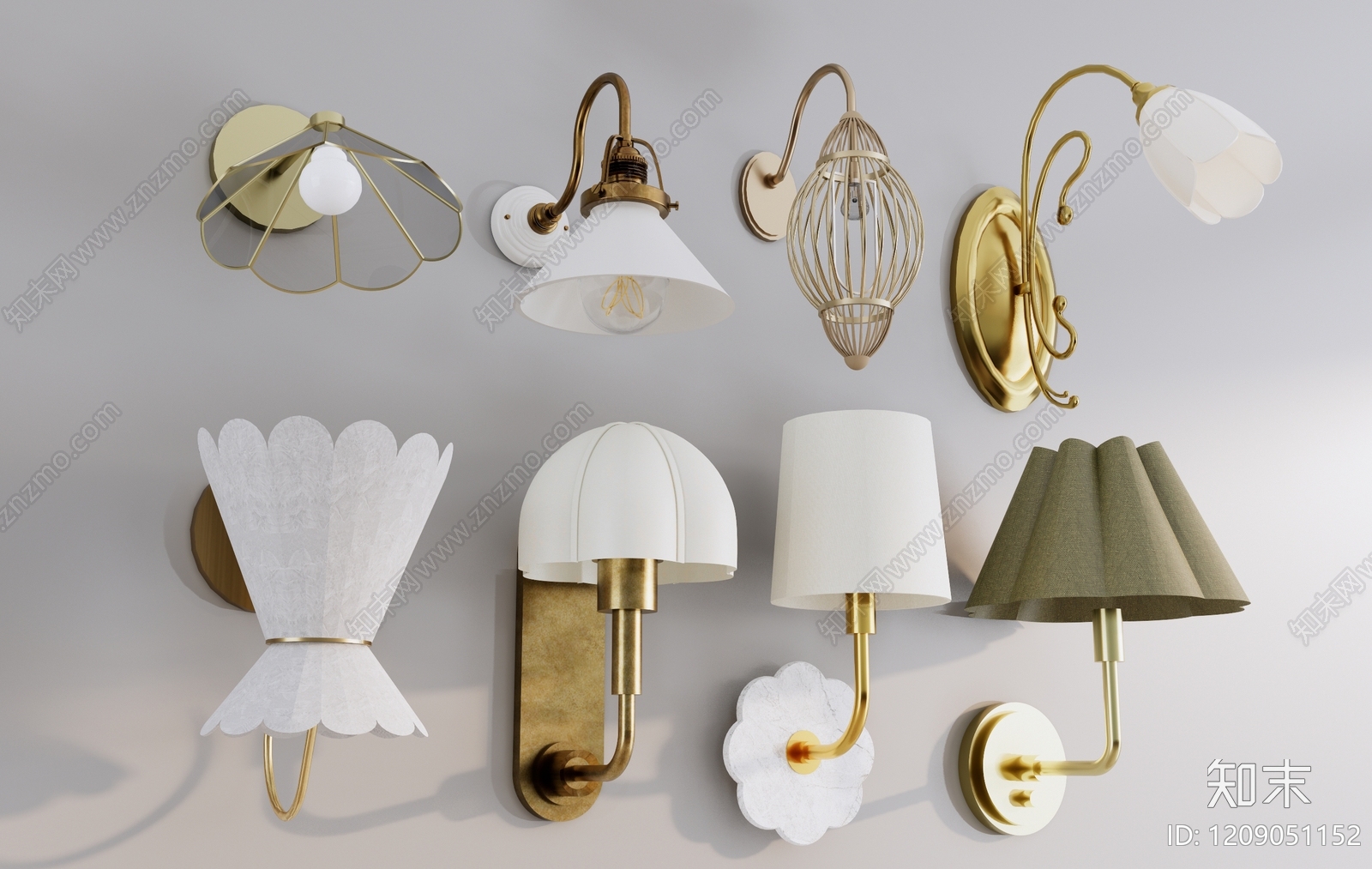 欧式北欧墙面壁灯SU模型下载【ID:1209051152】