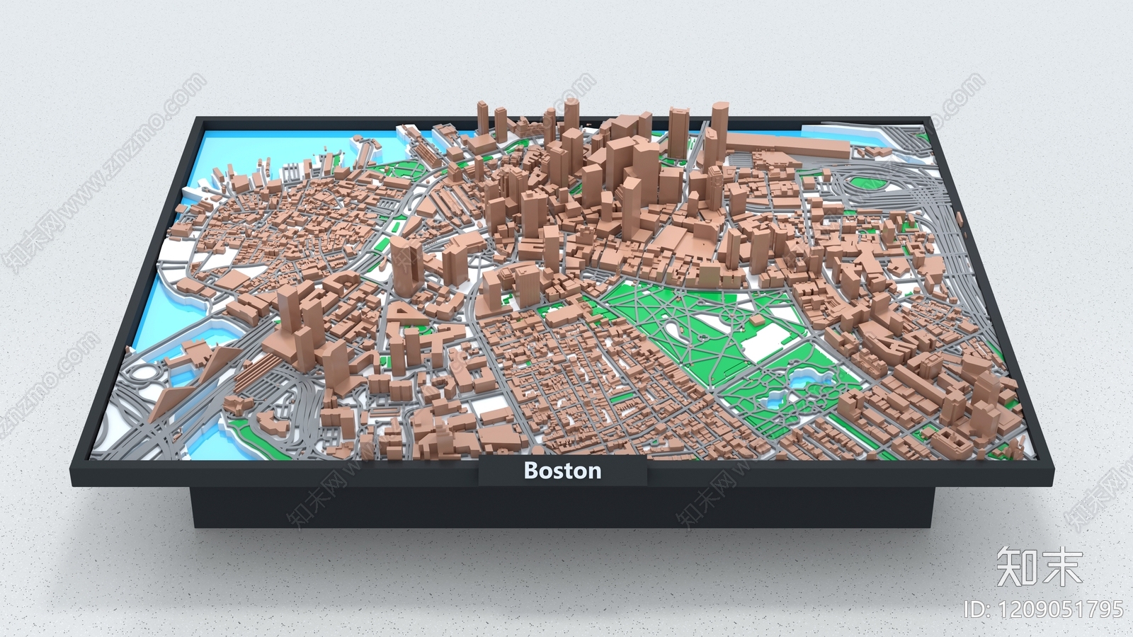 城市沙盘雕塑摆件3D模型下载【ID:1209051795】