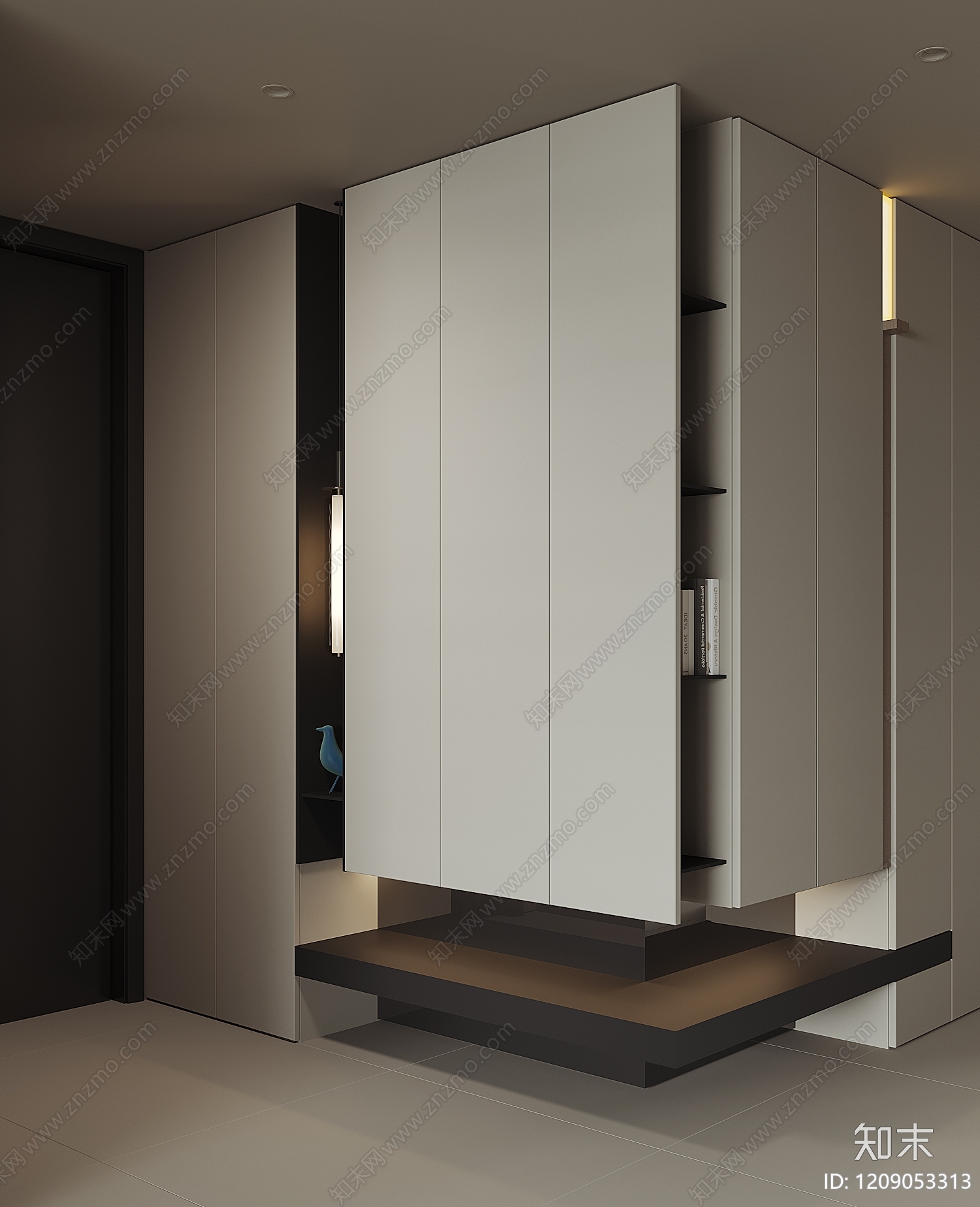 极简鞋柜3D模型下载【ID:1209053313】