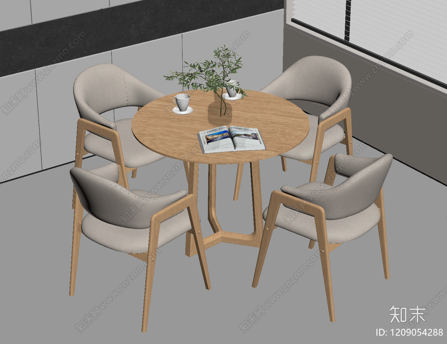 现代休闲桌椅SU模型下载【ID:1209054288】